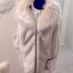 Faux leather cream vest